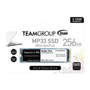 TeamGroup  MP33 256GB 3D NAND TLC NVMe 1.3 PCIe Gen3x4 M.2 2280 Read/Write up to 1,600/1,000 MB/s TM8FP6256G0C101